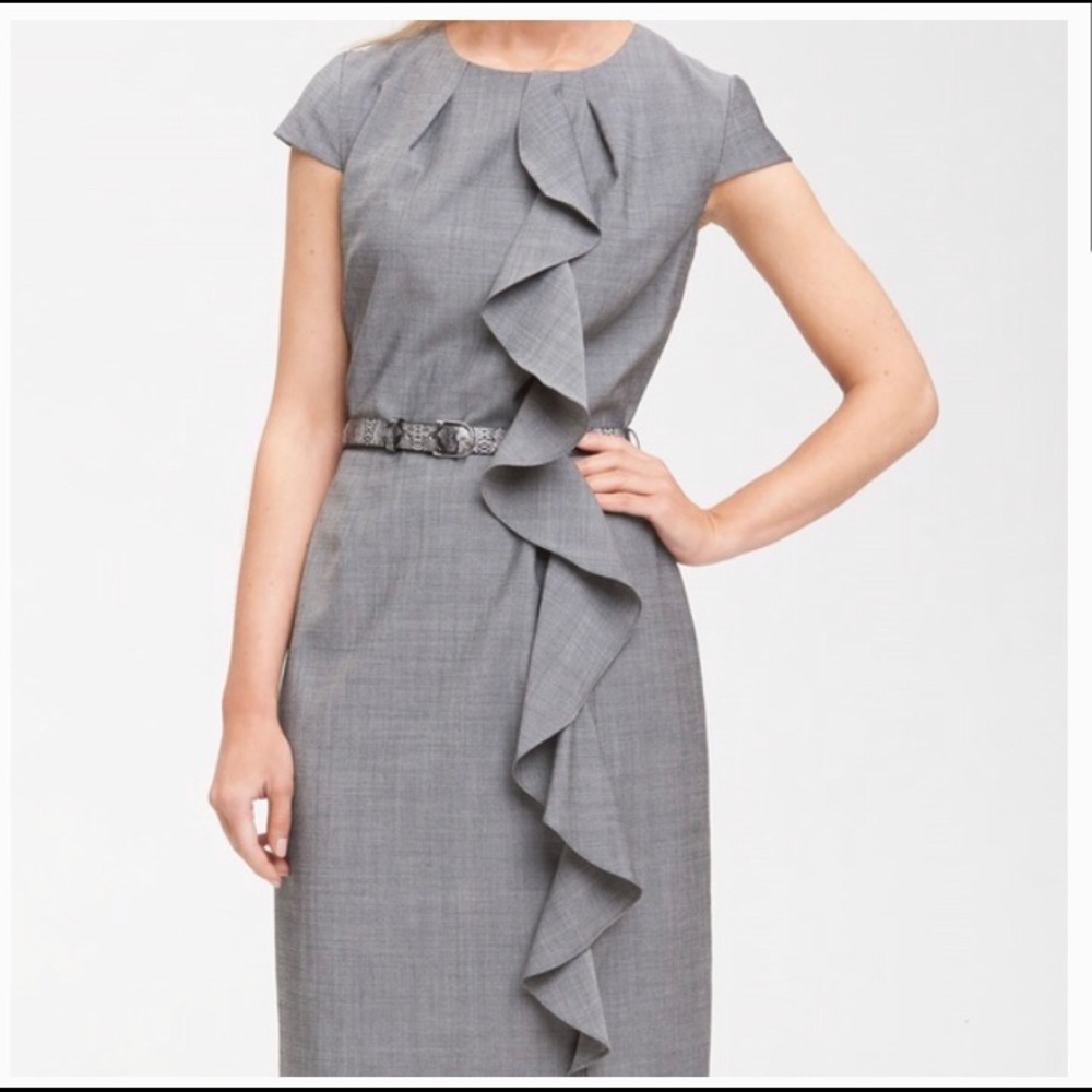 Tahari | Ruffle Contemporary Dress - Picture 8 of 8